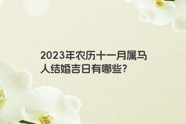 2023年农历十一月属马人结婚吉日有哪些？