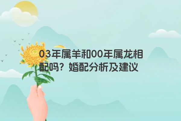 03年属羊和00年属龙相配吗？婚配分析及建议