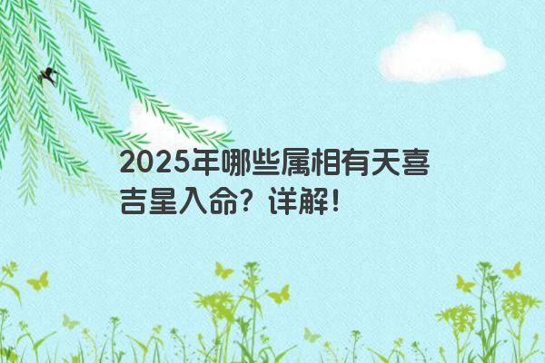 2025年哪些属相有天喜吉星入命？详解！