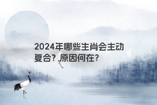 2024年哪些生肖会主动复合？原因何在？