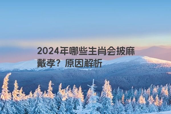 2024年哪些生肖会披麻戴孝？原因解析
