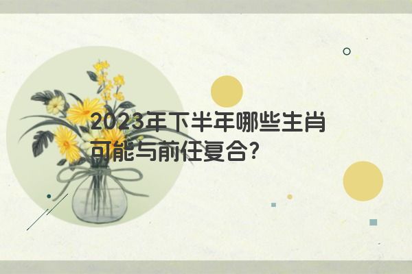 2023年下半年哪些生肖可能与前任复合？