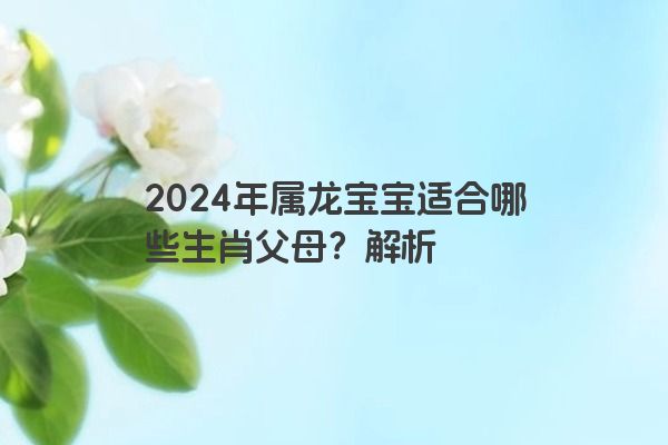2024年属龙宝宝适合哪些生肖父母？解析