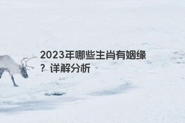 2023年哪些生肖有姻缘？详解分析