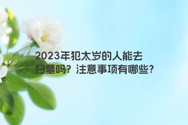 2023年犯太岁的人能去扫墓吗？注意事项有哪些？