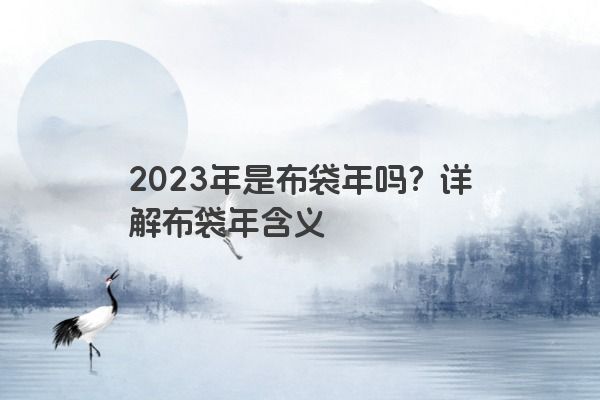 2023年是布袋年吗？详解布袋年含义
