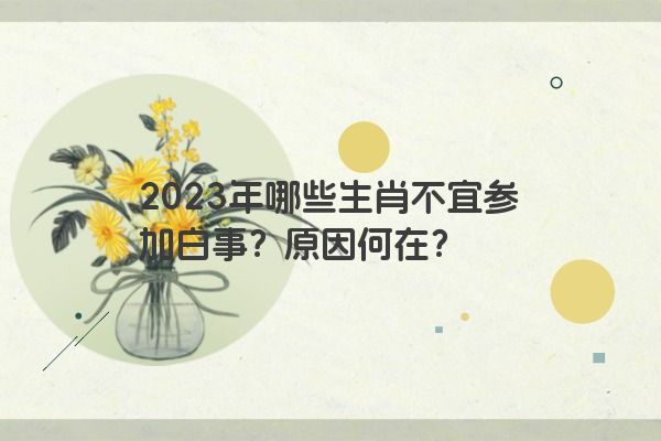 2023年哪些生肖不宜参加白事？原因何在？