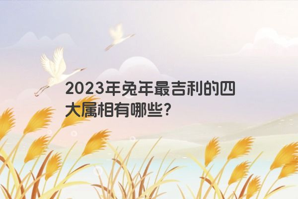 2023年兔年最吉利的四大属相有哪些？