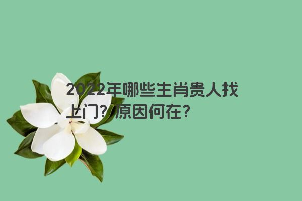 2022年哪些生肖贵人找上门？原因何在？