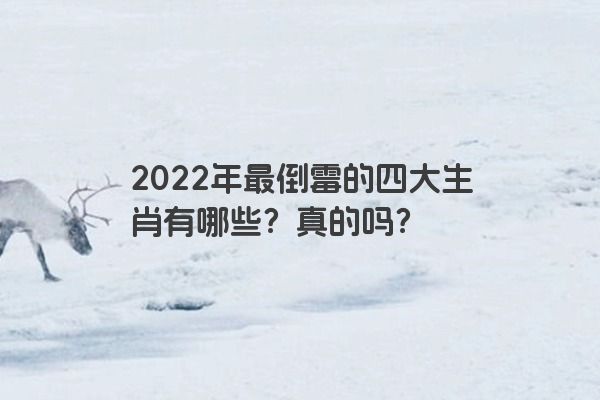 2022年最倒霉的四大生肖有哪些？真的吗？