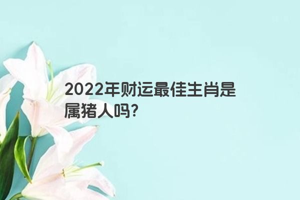 2022年财运最佳生肖是属猪人吗？