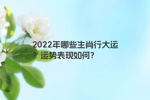 2022年哪些生肖行大运？运势表现如何？