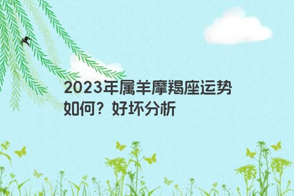 2023年属羊摩羯座运势如何？好坏分析