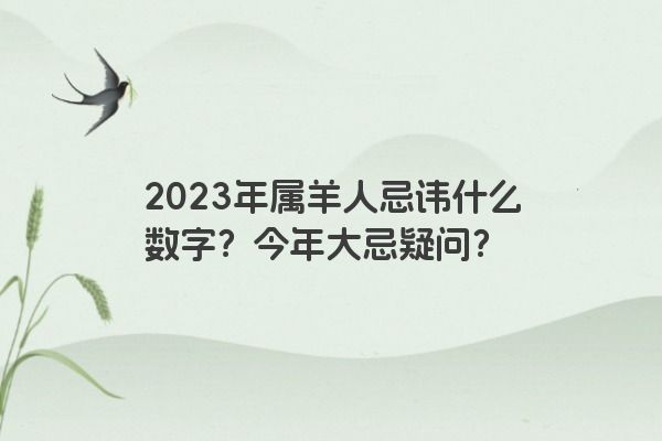2023年属羊人忌讳什么数字？今年大忌疑问？