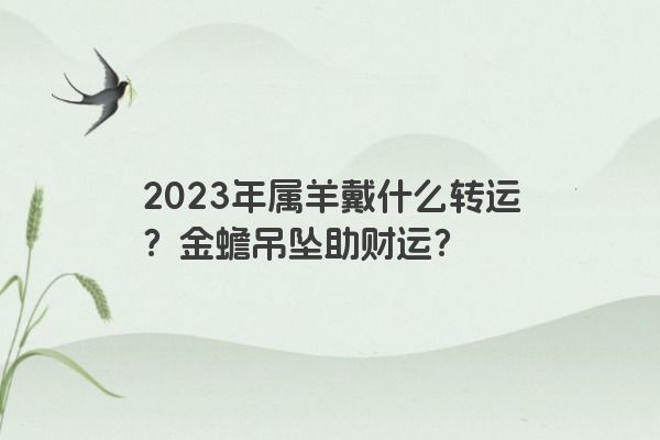 2023年属羊戴什么转运？金蟾吊坠助财运？
