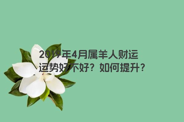 2019年4月属羊人财运运势好不好？如何提升？
