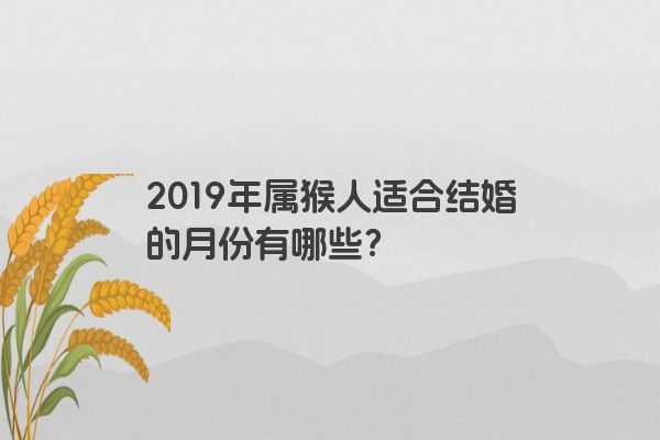 2019年属猴人适合结婚的月份有哪些？