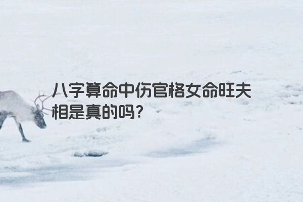 八字算命中伤官格女命旺夫相是真的吗？