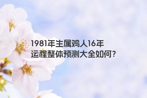 1981年生属鸡人16年运程整体预测大全如何？