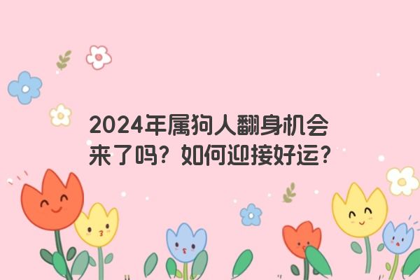 2024年属狗人翻身机会来了吗？如何迎接好运？