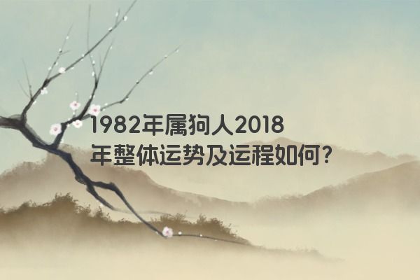 1982年属狗人2018年整体运势及运程如何？