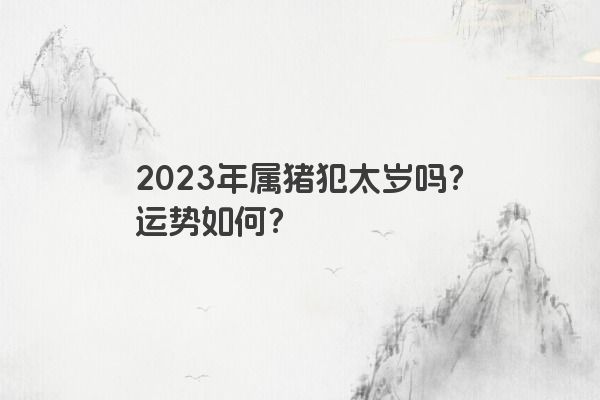 2023年属猪犯太岁吗？运势如何？