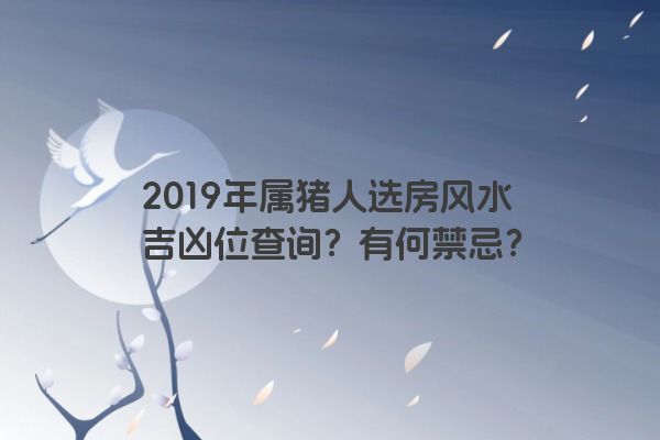 2019年属猪人选房风水吉凶位查询？有何禁忌？