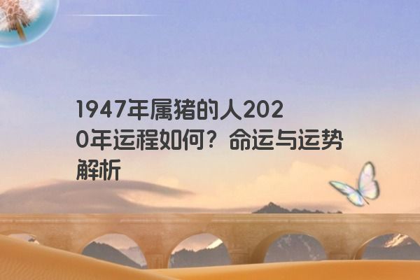 1947年属猪的人2020年运程如何？命运与运势解析