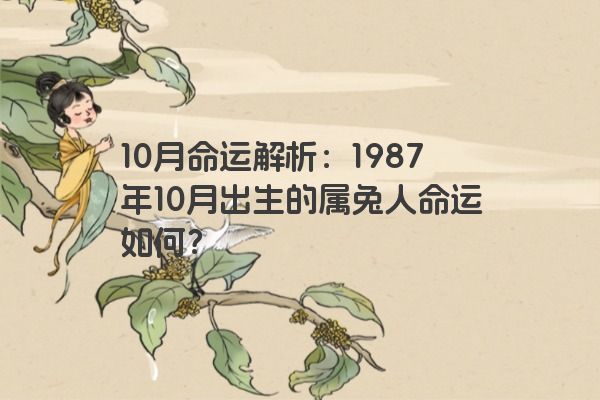 10月命运解析：1987年10月出生的属兔人命运如何？