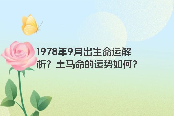 1978年9月出生命运解析？土马命的运势如何？