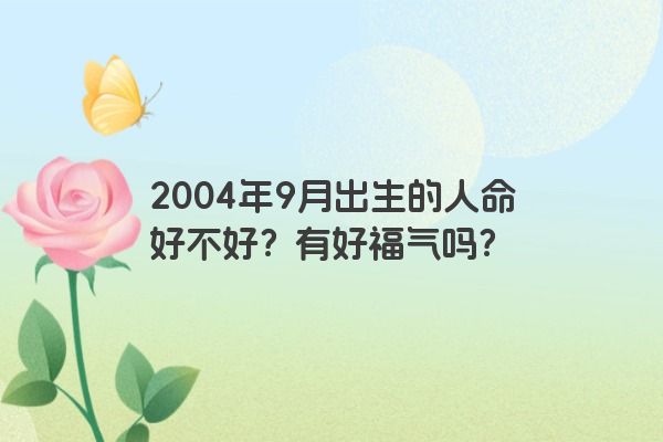 2004年9月出生的人命好不好？有好福气吗？