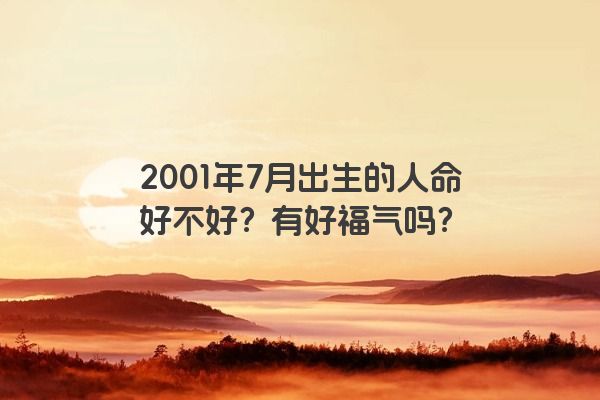 2001年7月出生的人命好不好？有好福气吗？