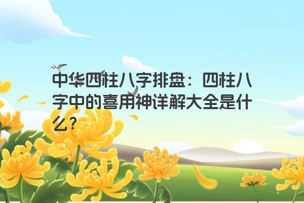 中华四柱八字排盘：四柱八字中的喜用神详解大全是什么？