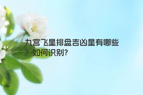 九宫飞星排盘吉凶星有哪些？如何识别？