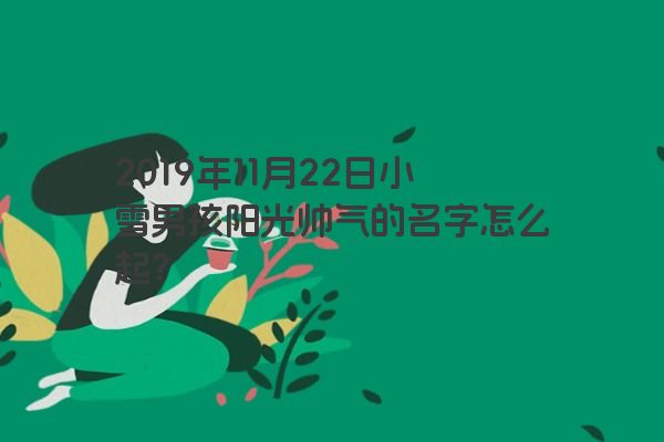 2019年11月22日小雪男孩阳光帅气的名字怎么起？