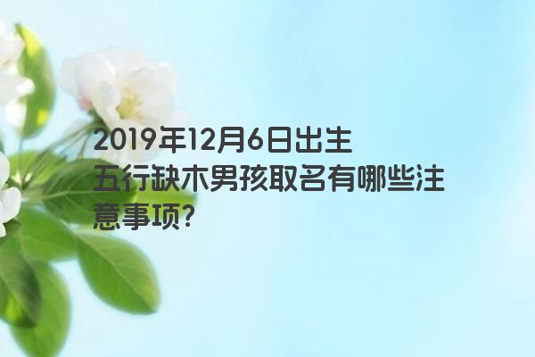 2019年12月6日出生五行缺木男孩取名有哪些注意事项？