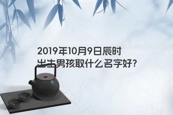 2019年10月9日辰时出生男孩取什么名字好？