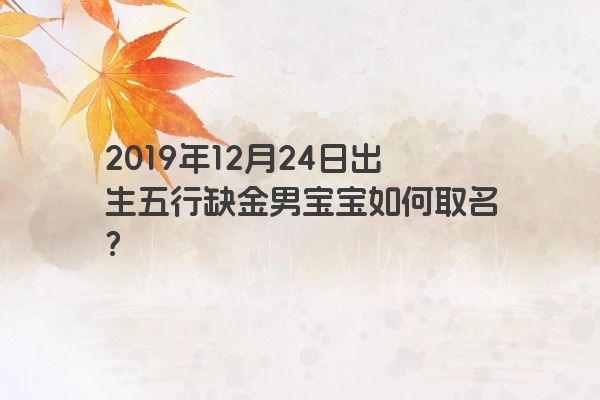 2019年12月24日出生五行缺金男宝宝如何取名？