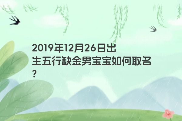 2019年12月26日出生五行缺金男宝宝如何取名？