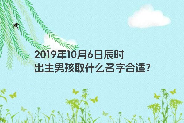 2019年10月6日辰时出生男孩取什么名字合适？
