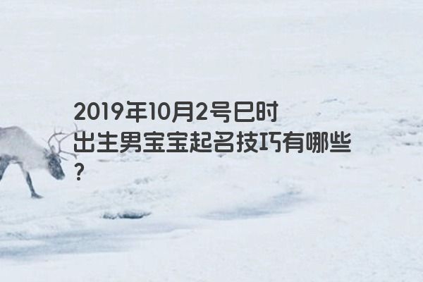 2019年10月2号巳时出生男宝宝起名技巧有哪些？