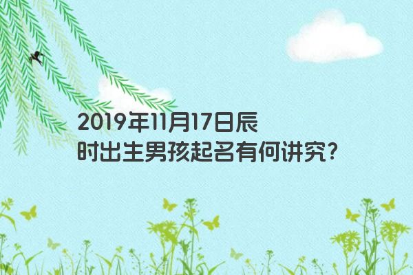 2019年11月17日辰时出生男孩起名有何讲究？
