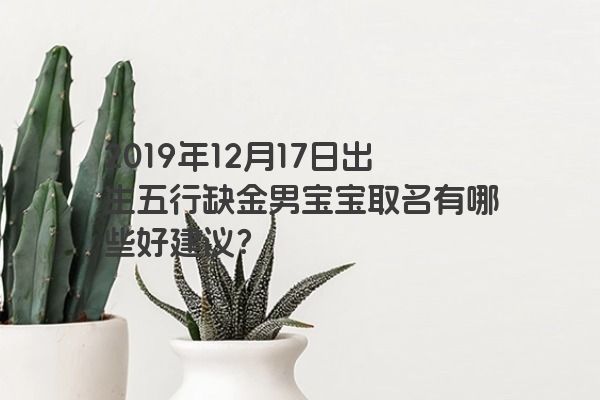 2019年12月17日出生五行缺金男宝宝取名有哪些好建议？