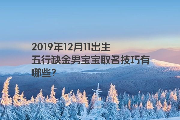 2019年12月11出生五行缺金男宝宝取名技巧有哪些？