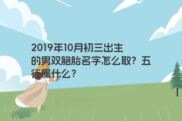 2019年10月初三出生的男双胞胎名字怎么取？五行属什么？
