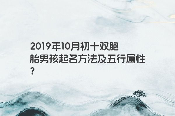 2019年10月初十双胞胎男孩起名方法及五行属性？
