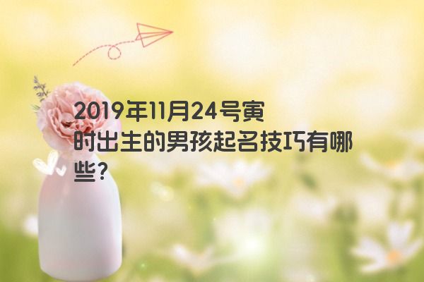 2019年11月24号寅时出生的男孩起名技巧有哪些？