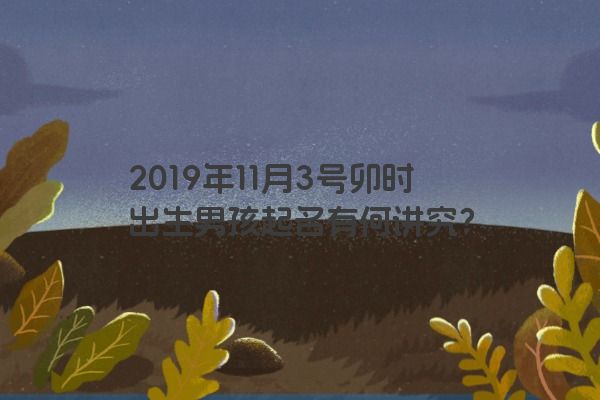 2019年11月3号卯时出生男孩起名有何讲究？