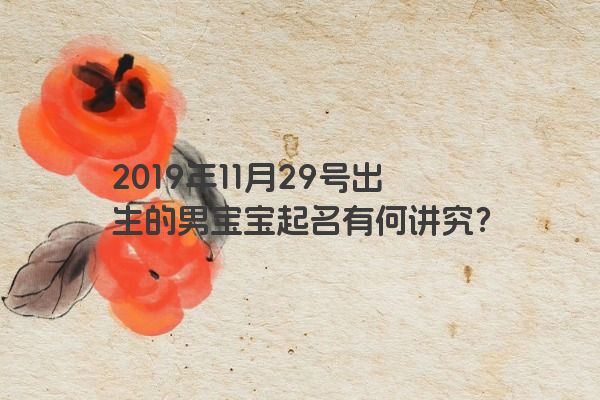 2019年11月29号出生的男宝宝起名有何讲究？