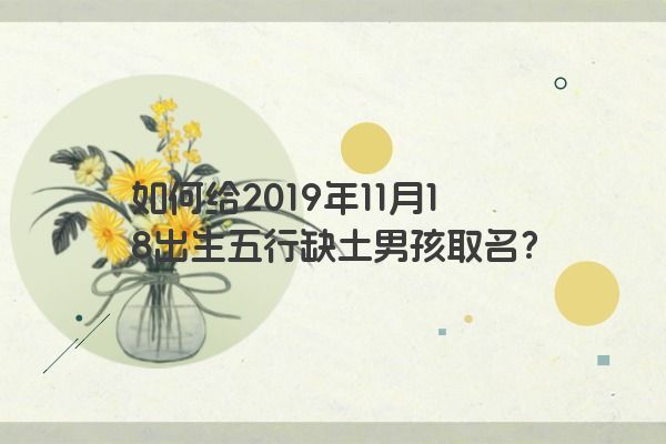 如何给2019年11月18出生五行缺土男孩取名？